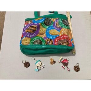 Vintage Girl Scouts Tote Bag &‎ Key Chains Little Brownie Bakers Cookies RARE